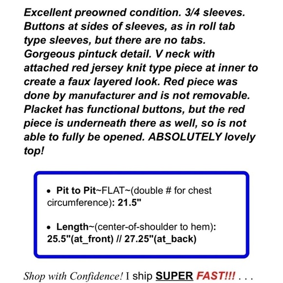 Serengeti Catalog Womens Sz L Blue Denim Pin-tuck Blouse Henley Top Faux Layered - Picture 2 of 7